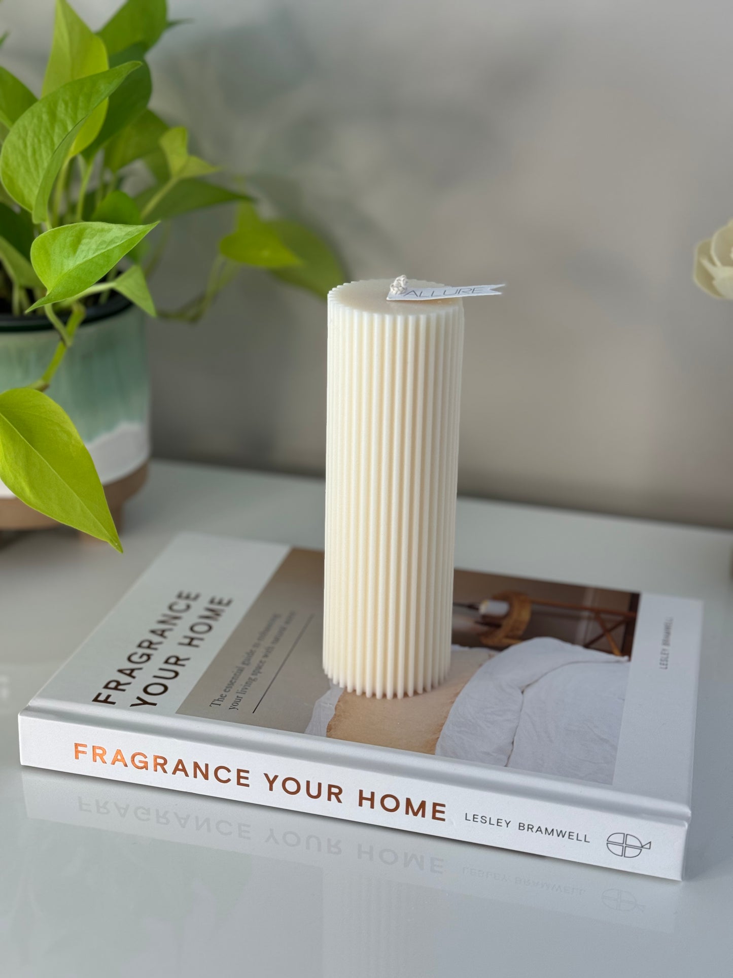 Straight Ribbed Pillar Candle - Allure Wax Works