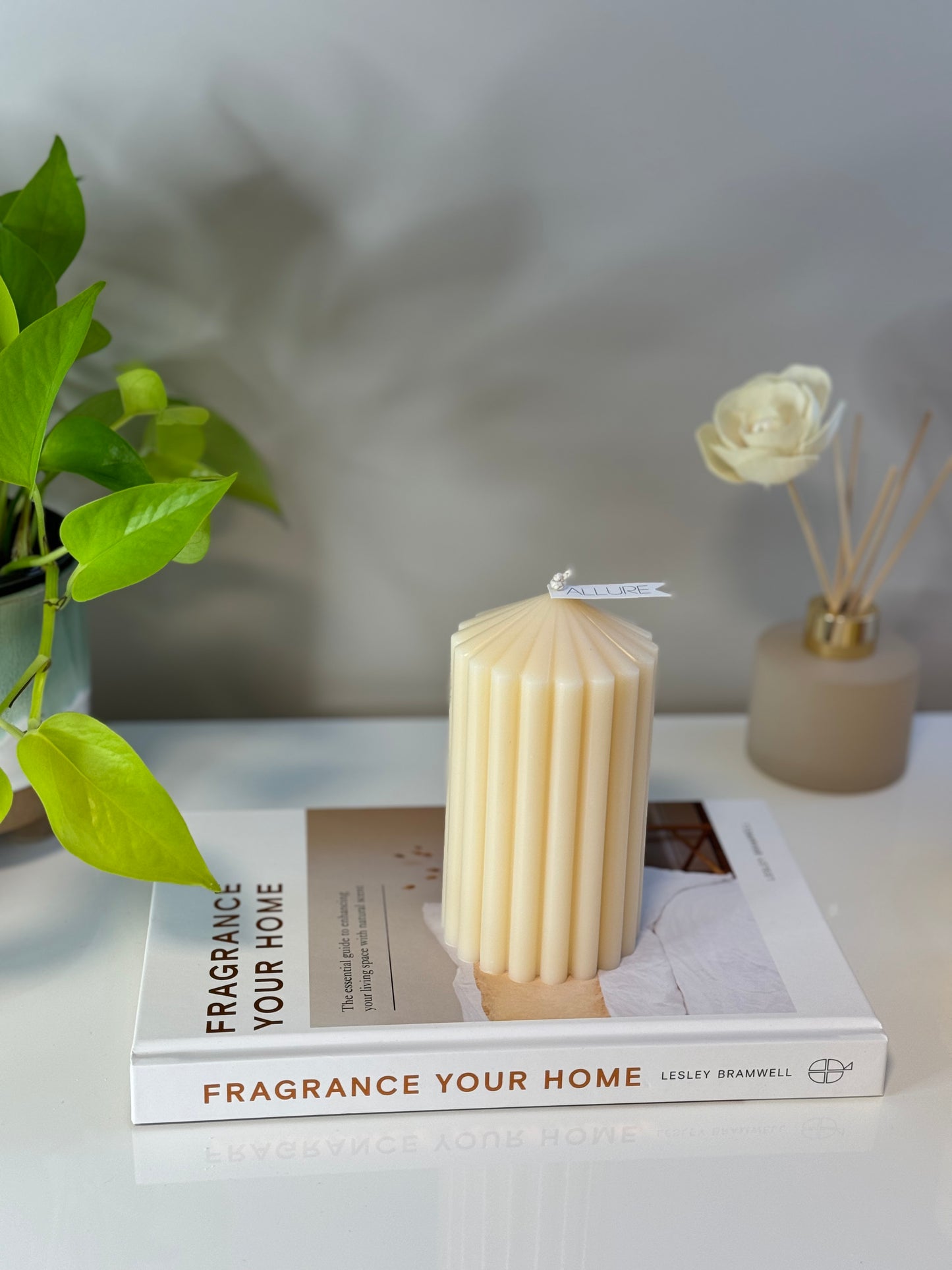 Ribbed Pillar Candle - Allure Wax Works