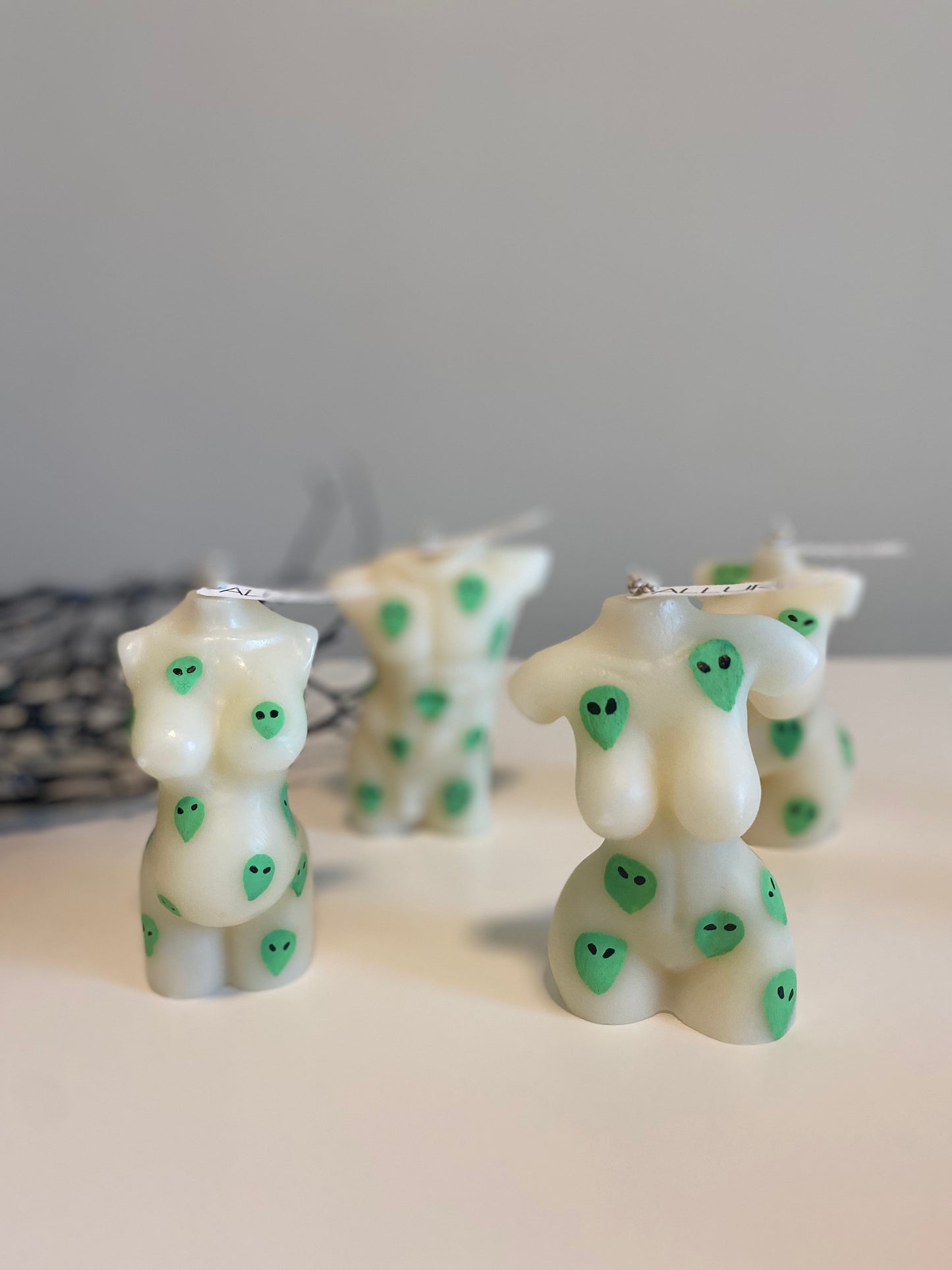 Hand Painted Alien Head Goddess Body Candle - Limited Edition