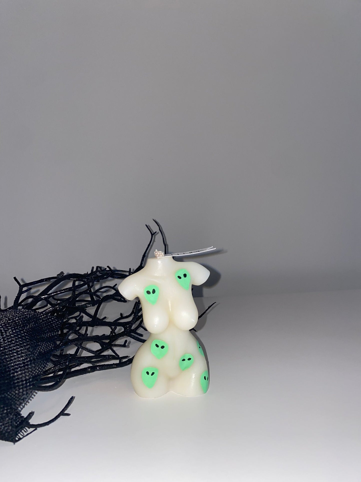 Hand Painted Alien Head Goddess Body Candle - Limited Edition