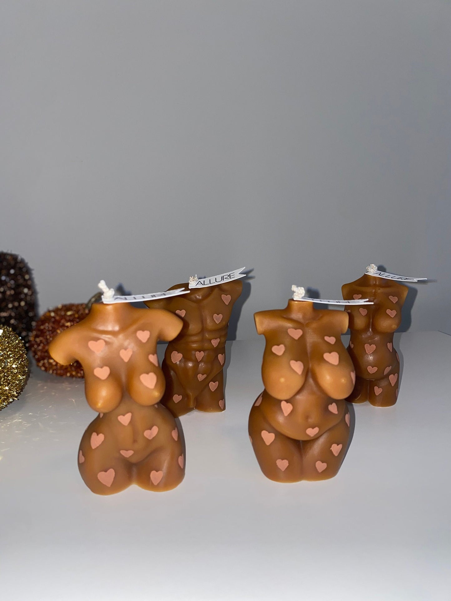Hand Painted Autumn Love Heart Goddess Body Candle - Limited Edition