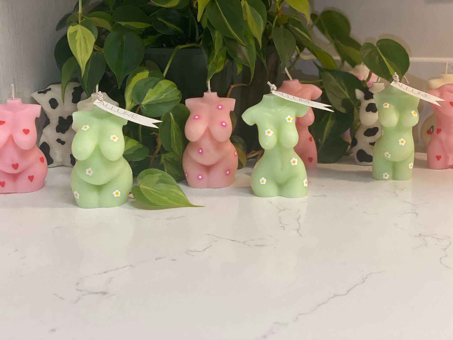 Hand-Painted Cow Print Goddess Body Candle