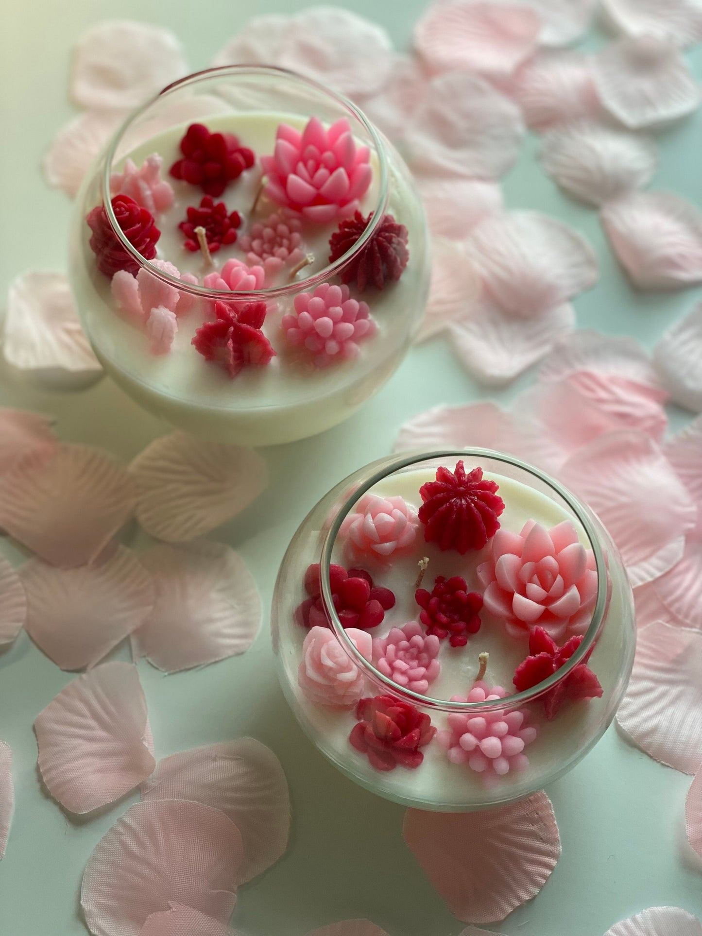 Valentine's Day Succulent Garden Candle