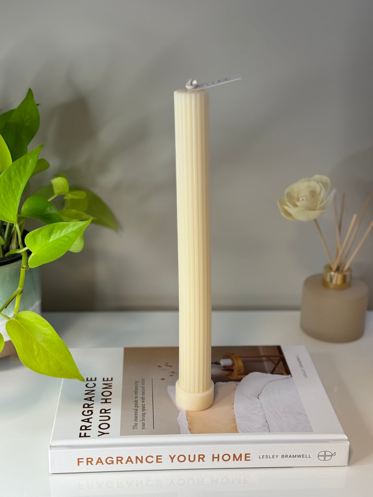 Tall Ribbed Taper Candle