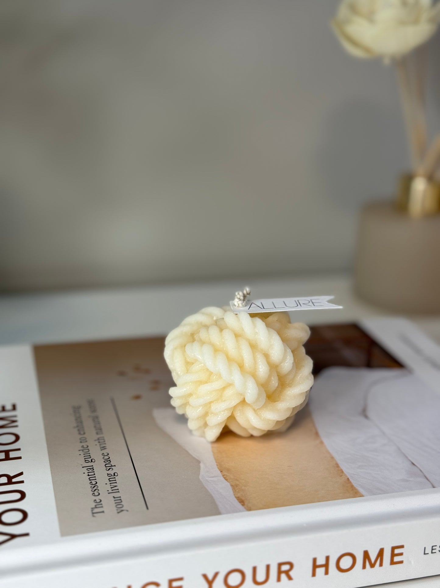 Yarn Ball Candle