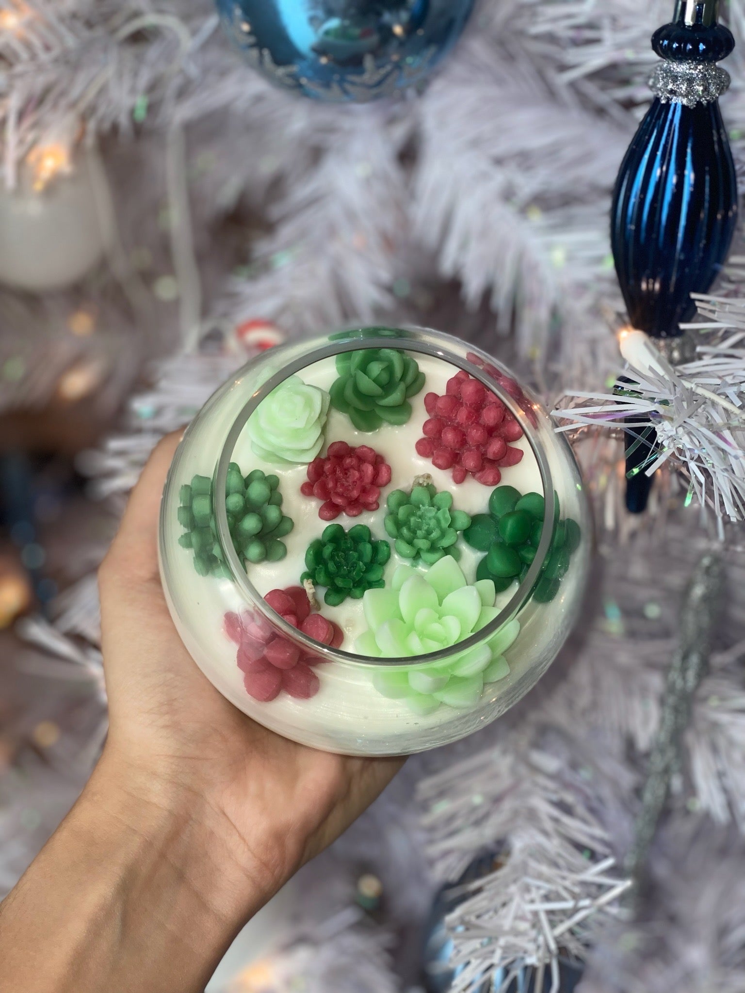 Christmas Succulent Garden Candle - Limited Edition - Allure Wax Works