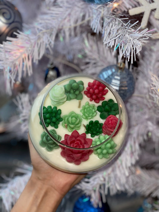 Christmas Succulent Garden Candle - Limited Edition - Allure Wax Works