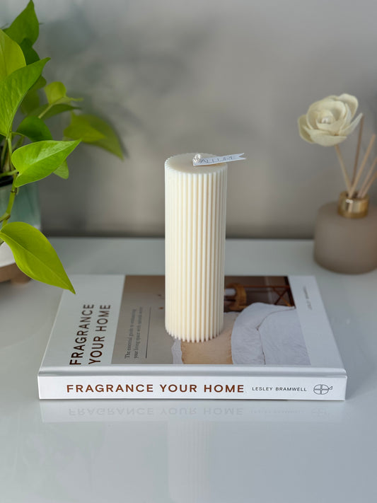 Straight Ribbed Pillar Candle - Allure Wax Works
