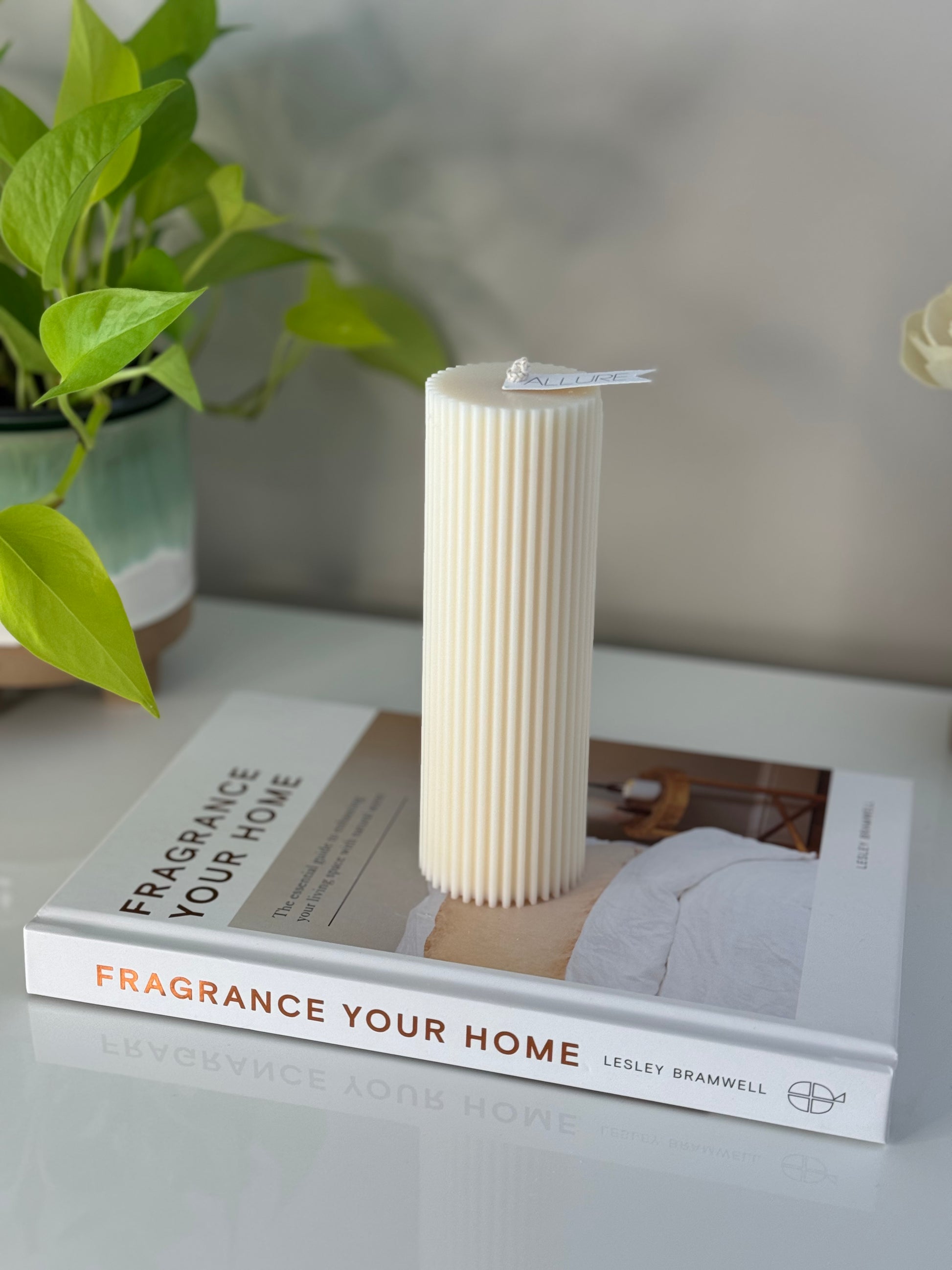 Straight Ribbed Pillar Candle - Allure Wax Works