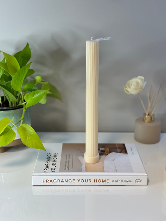 Tall Ribbed Taper Candle - Allure Wax Works