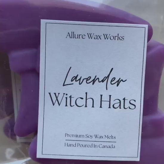 Large Lavender Witch Hat All Natural Soy Wax Melts | Halloween Witch Hat Shaped Premium Wax Melts