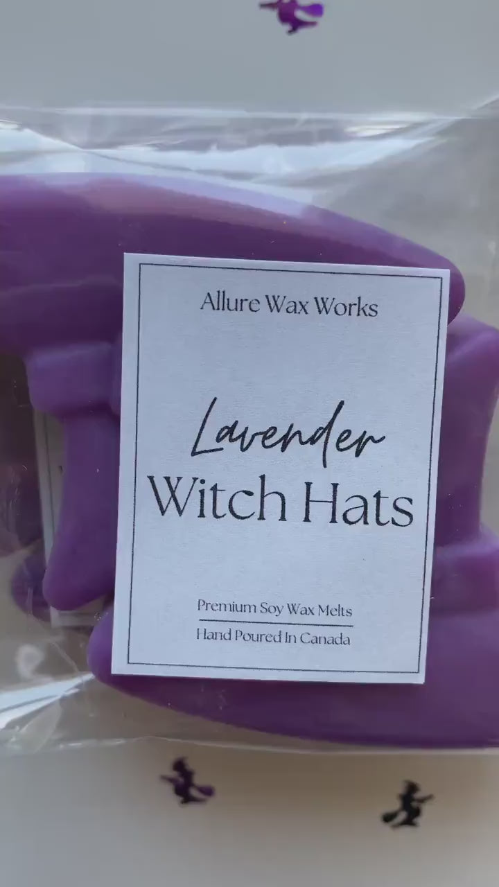 Large Lavender Witch Hat All Natural Soy Wax Melts | Halloween Witch Hat Shaped Premium Wax Melts