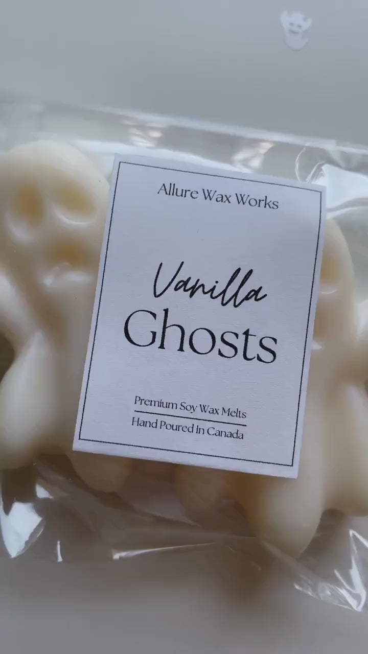 Large Vanilla Ghosts All Natural Soy Wax Melts | Halloween Ghost Shaped Premium Wax Melts