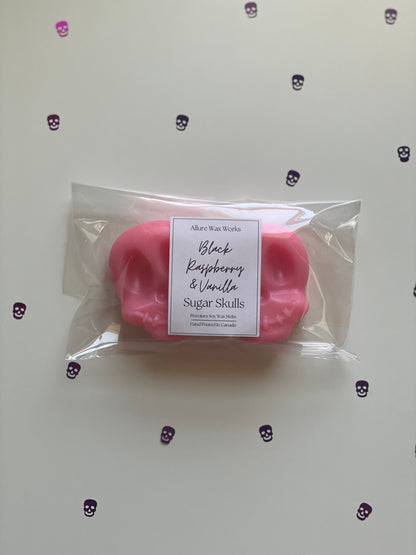 Large Black Raspberry & Vanilla Sugar Skull Wax Melts - Limited Edition