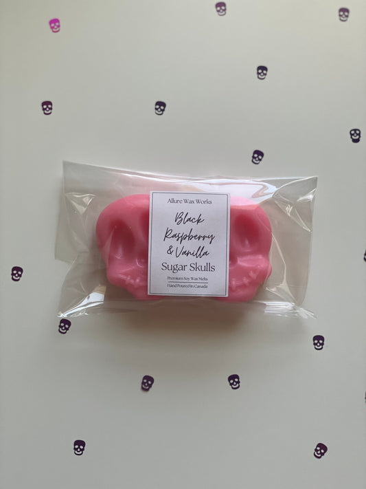 Large Black Raspberry & Vanilla Sugar Skull Wax Melts - Limited Edition