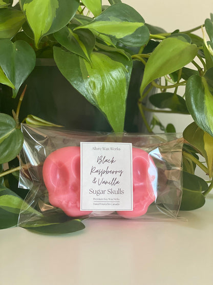 Large Black Raspberry & Vanilla Sugar Skull Wax Melts - Limited Edition