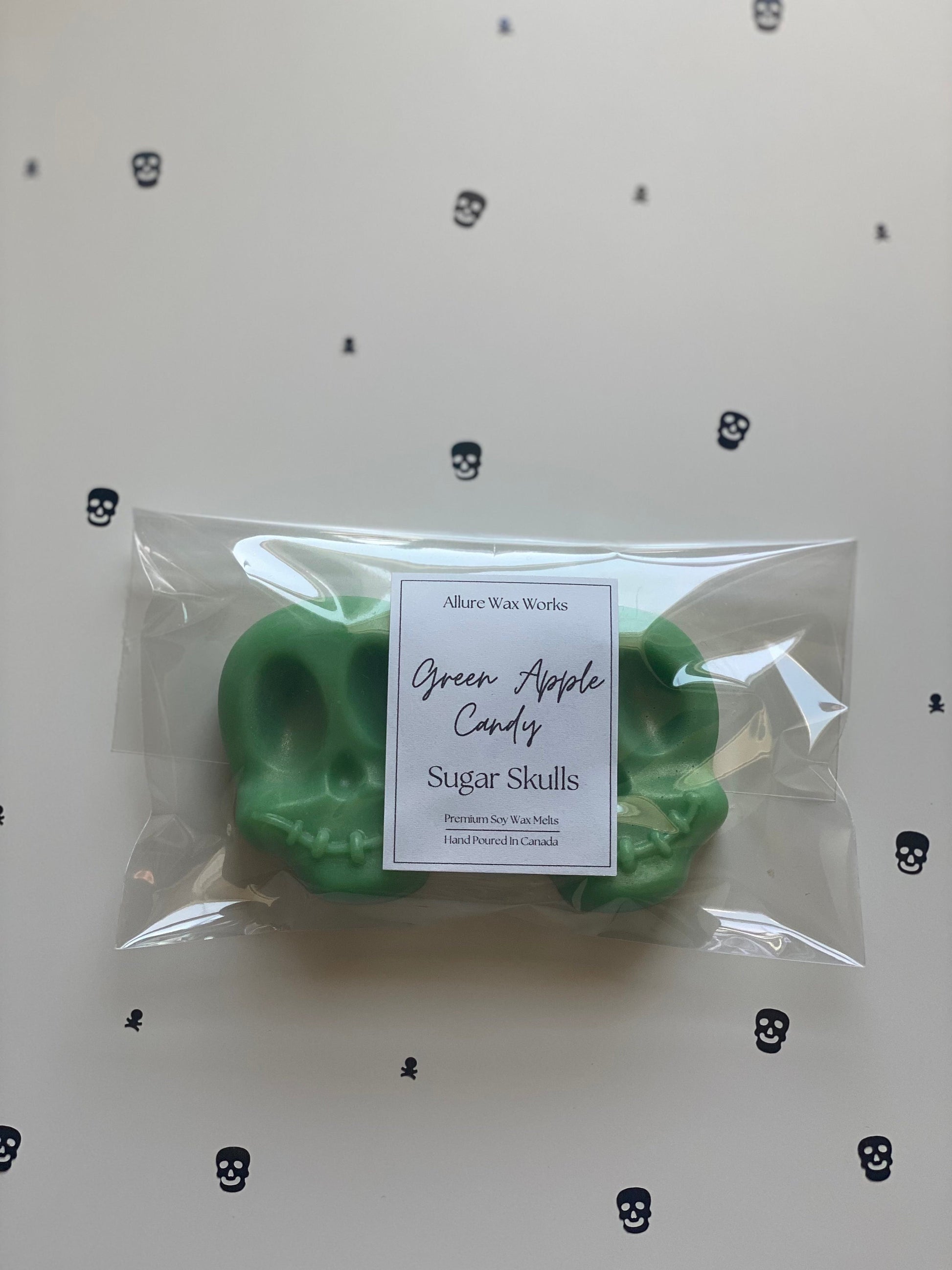 Large Green Apple Candy Sugar Skull Wax Melts - Limited Edition