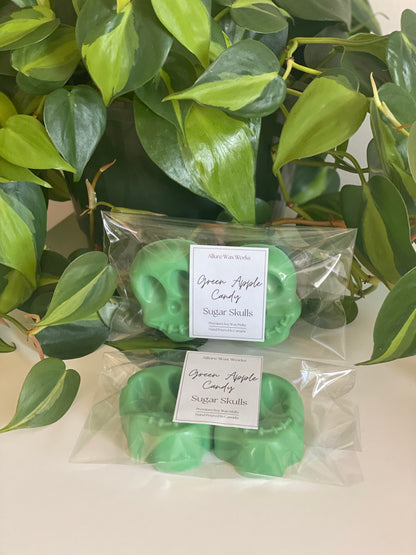 Large Green Apple Candy Sugar Skull Wax Melts - Limited Edition