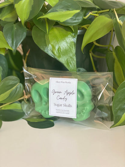 Large Green Apple Candy Sugar Skull Wax Melts - Limited Edition