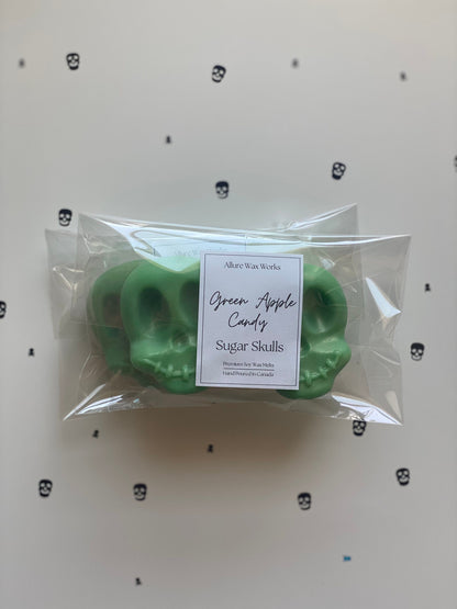 Large Green Apple Candy Sugar Skull Wax Melts - Limited Edition