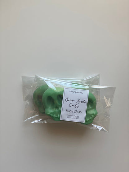Large Green Apple Candy Sugar Skull Wax Melts - Limited Edition