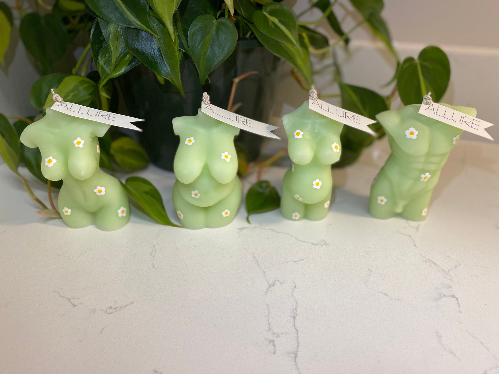 Hand-Painted Daisy Goddess Body Candle
