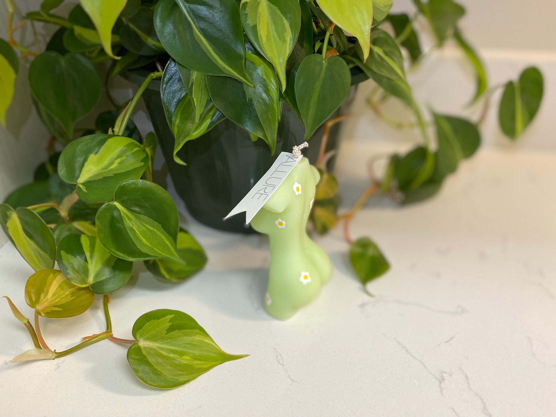 Hand-Painted Daisy Goddess Body Candle