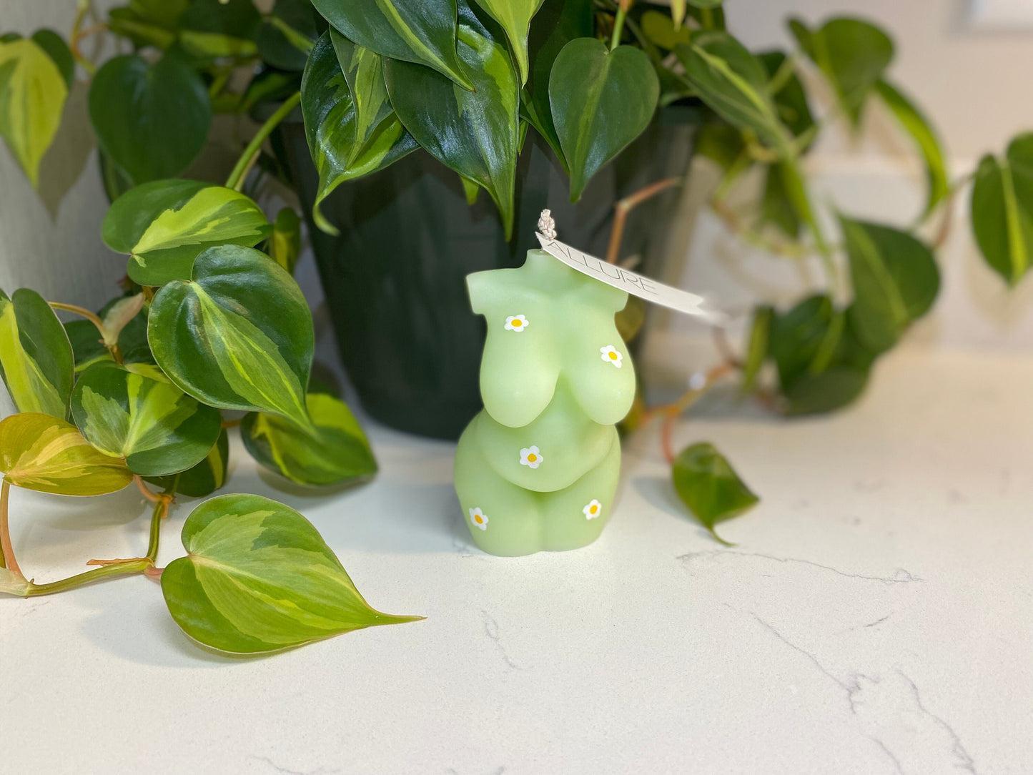 Hand-Painted Daisy Goddess Body Candle