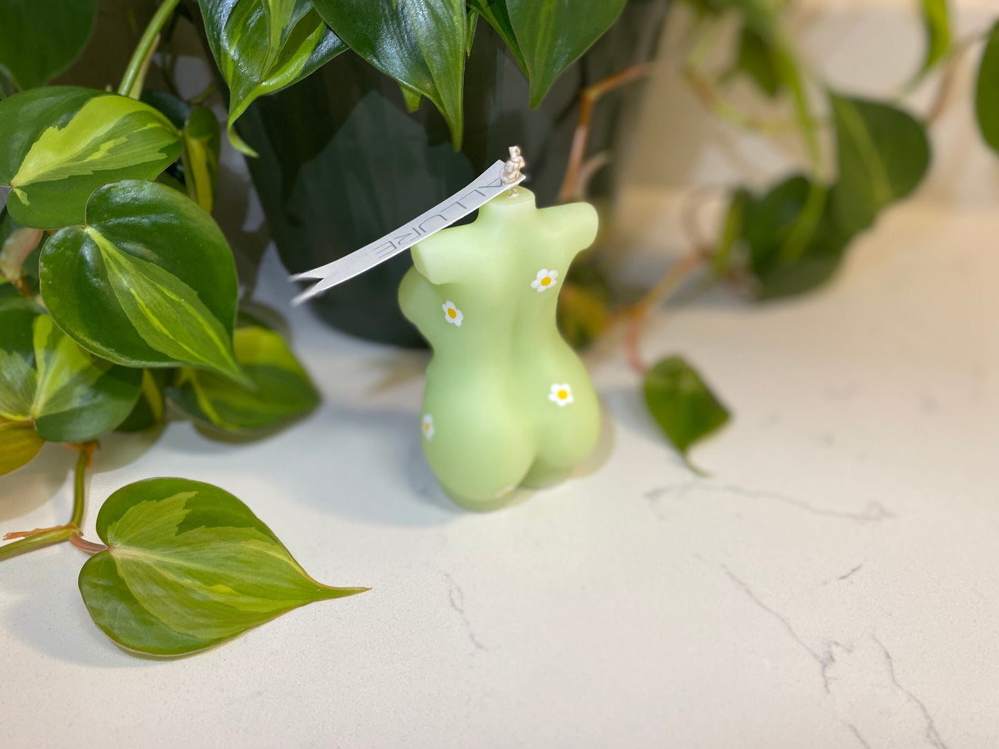 Hand-Painted Daisy Goddess Body Candle