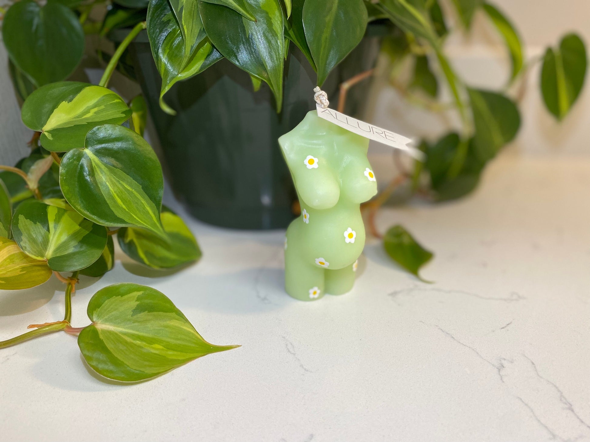 Hand-Painted Daisy Goddess Body Candle