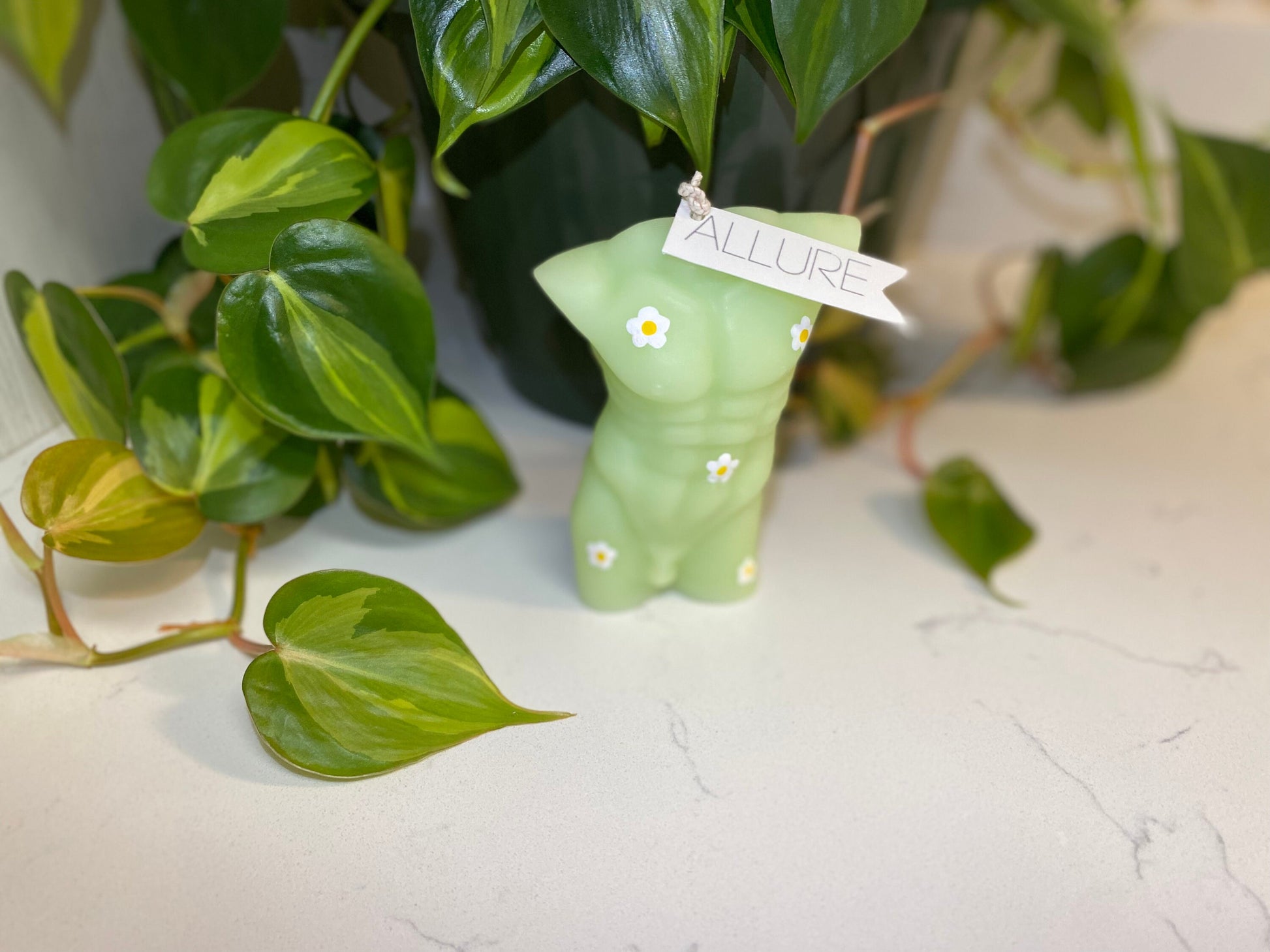 Hand-Painted Daisy Goddess Body Candle
