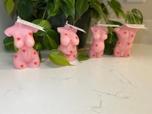 Hand-Painted Love Heart Goddess Body Candle