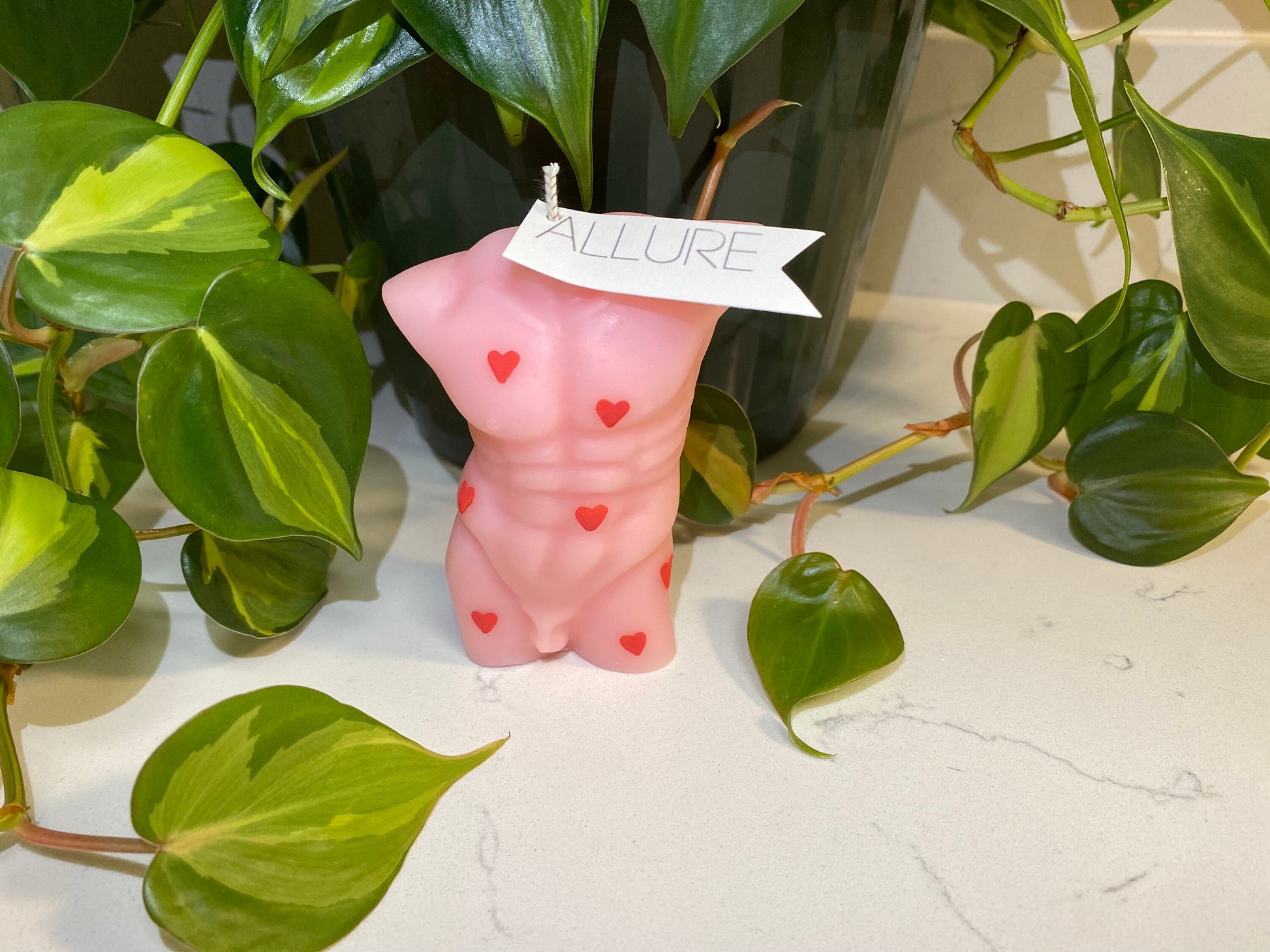 Hand-Painted Love Heart Goddess Body Candle