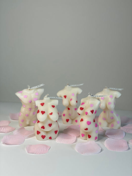 Hand-Painted Love Heart Goddess Body Candle