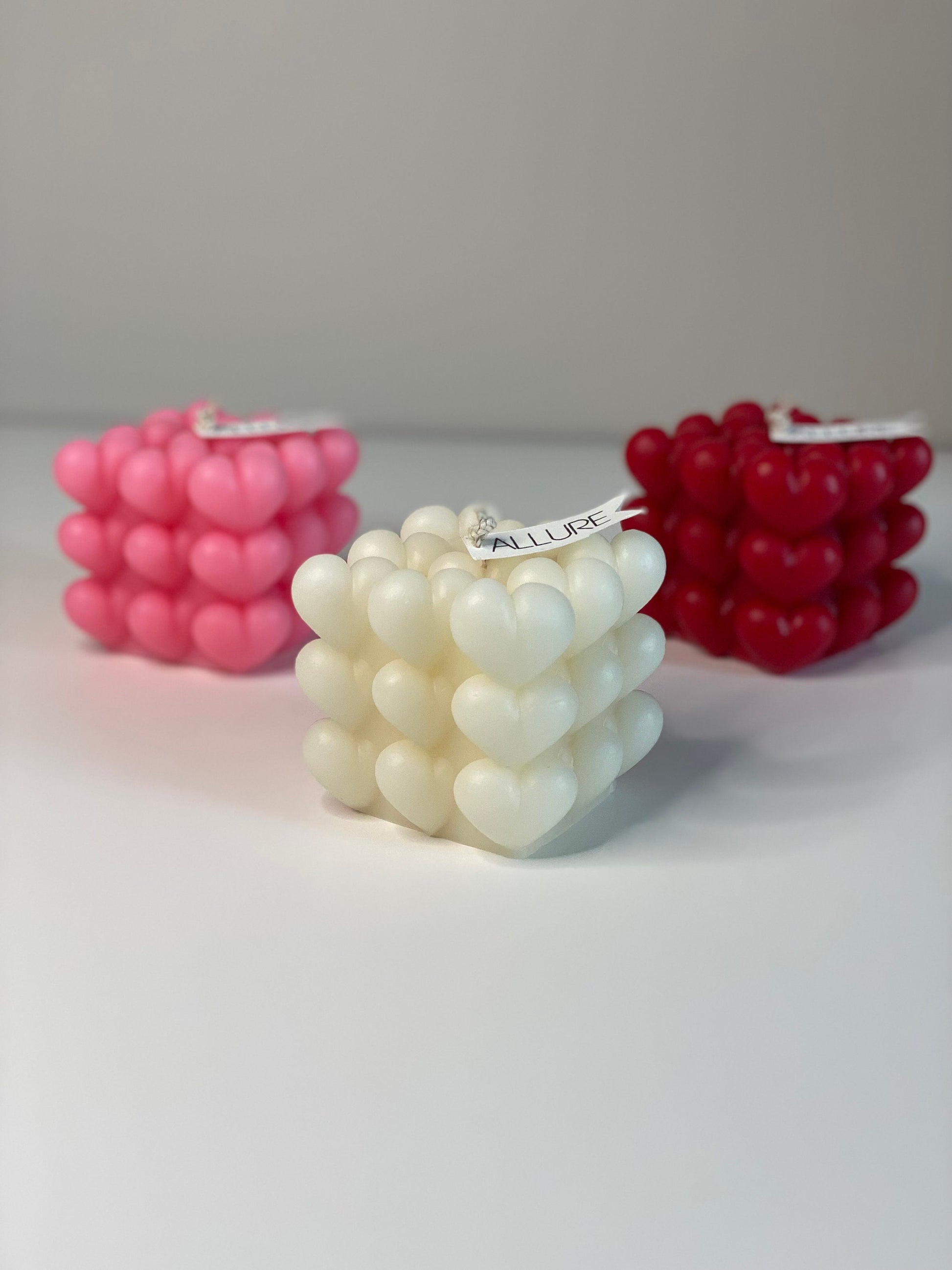 Heart Bubble Cube Candle
