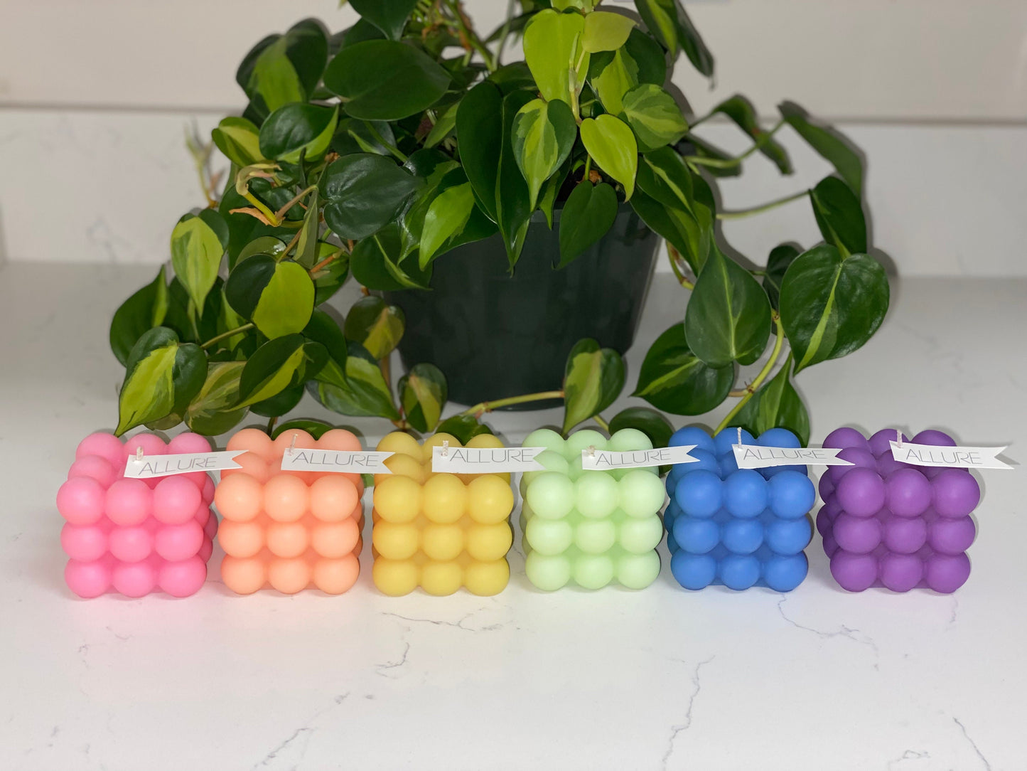 Colourful Bubble Cube Candle | All Natural Soy Wax Candle