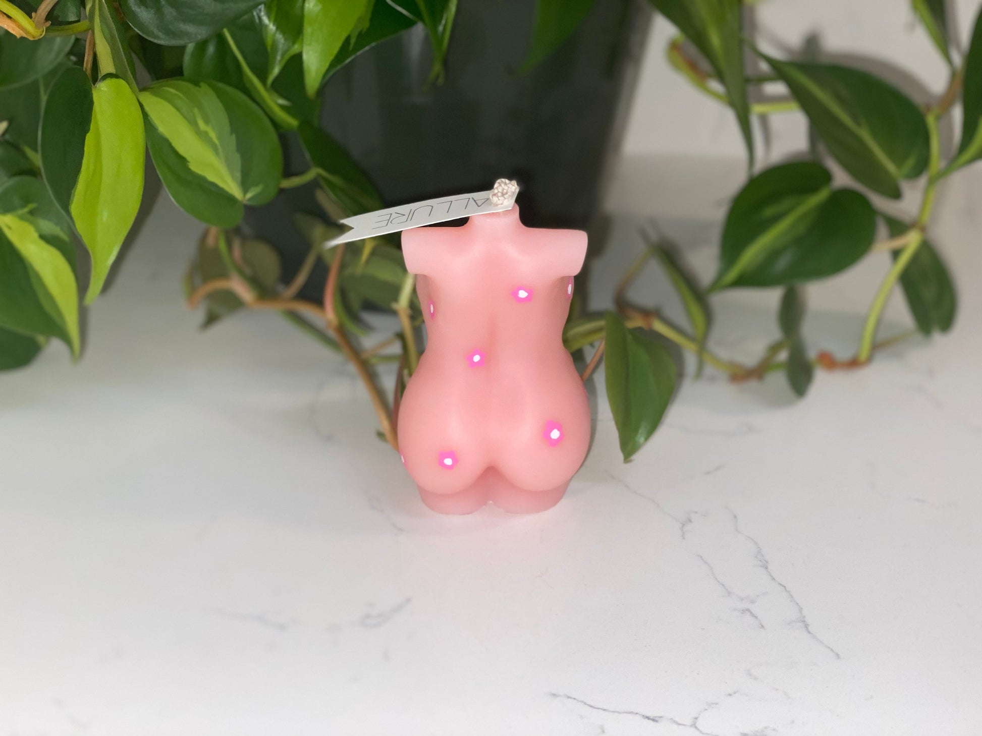 Hand Painted Flower Goddess Body Candle | Woman Torso, Curvy, Pregnant, Masculine Candle