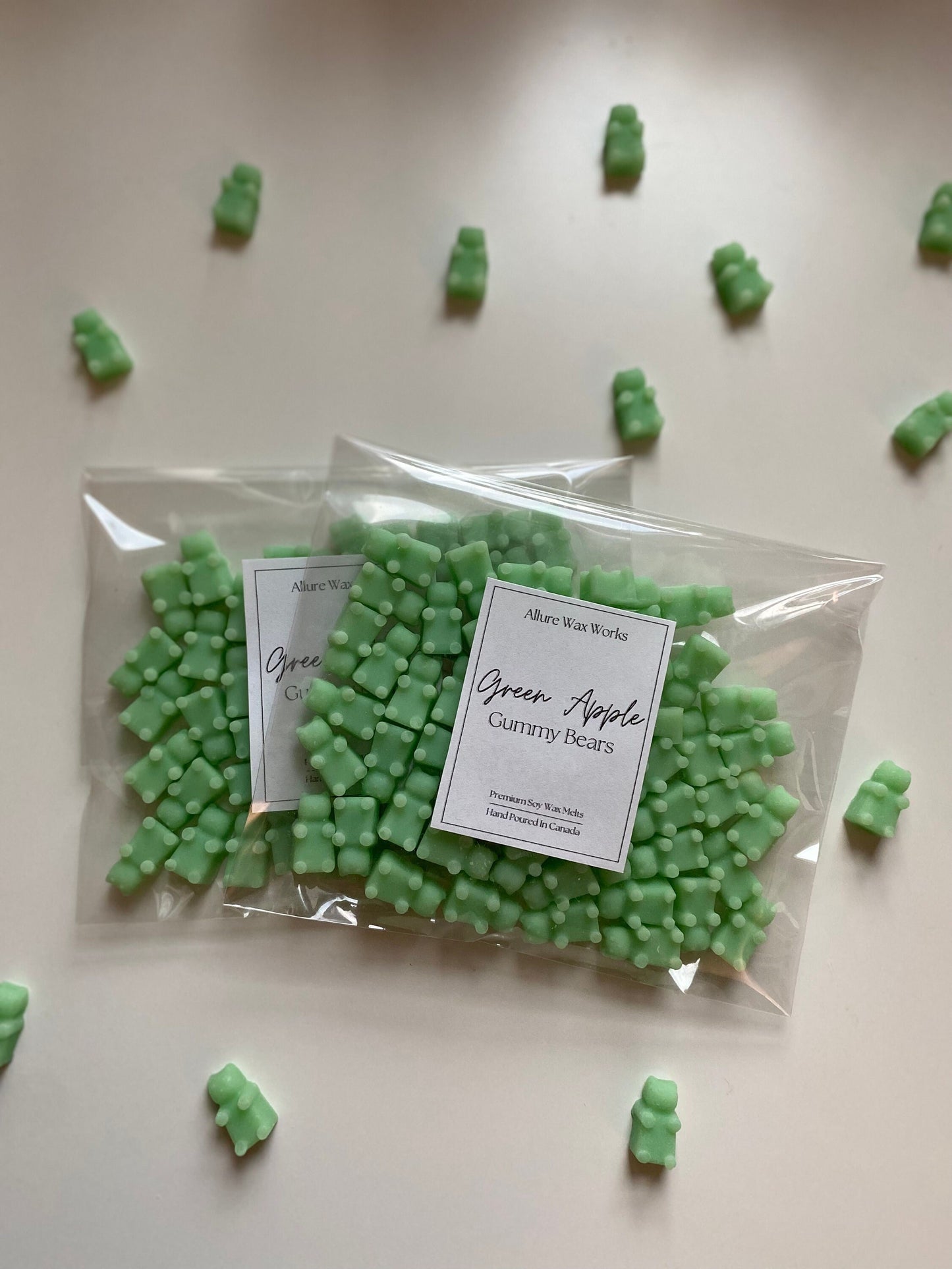 Green Apple Gummy Bears All Natural Soy Wax Melts | Gummy Bear Shaped Premium Soy Wax Melts