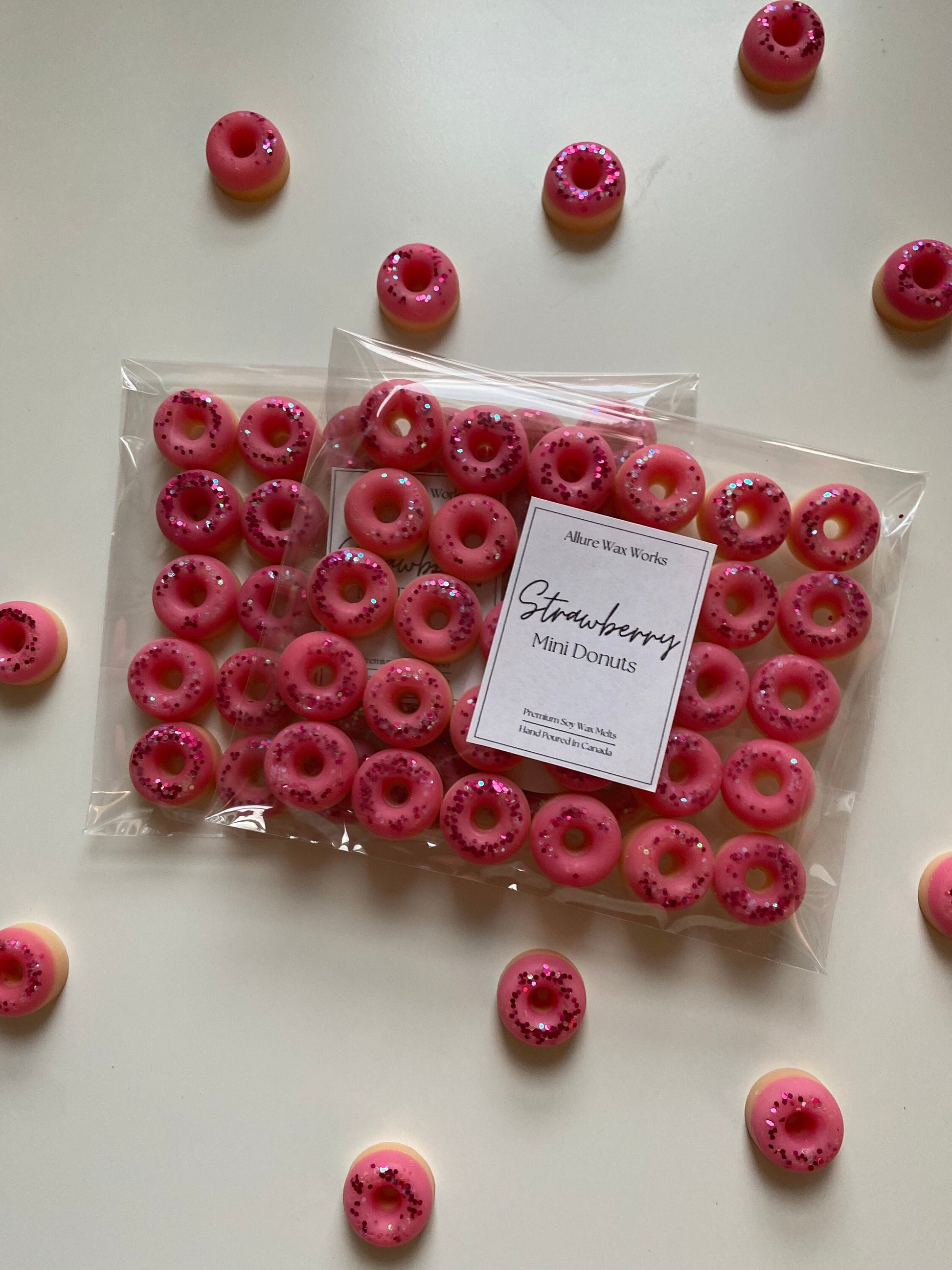 Strawberry Mini Donuts All Natural Soy Wax Melts | Donut Shaped Premium Soy Wax Melts