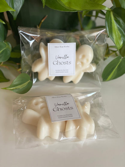 Large Vanilla Ghosts All Natural Soy Wax Melts | Halloween Ghost Shaped Premium Wax Melts