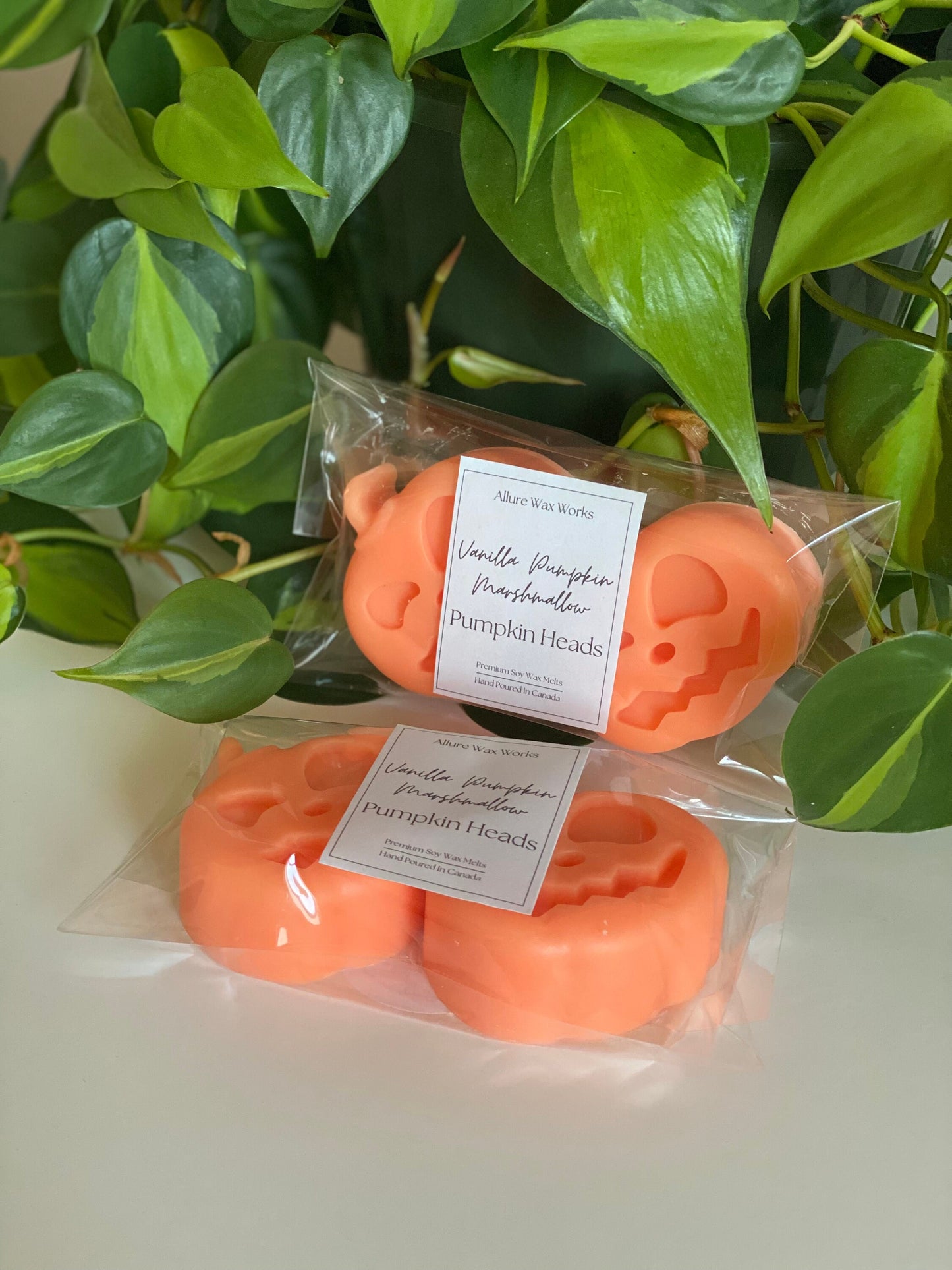 Large Vanilla Pumpkin Marshmallow Pumpkin Head All Natural Soy Wax Melts | Halloween Jack O'lantern Shaped Premium Wax Melts