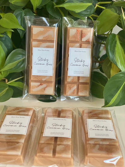 Sticky Cinnamon Bun All Natural Soy Snapbar Wax Melts | Sticky Cinnamon Buns Premium Autumn Snap Bar Wax Melts