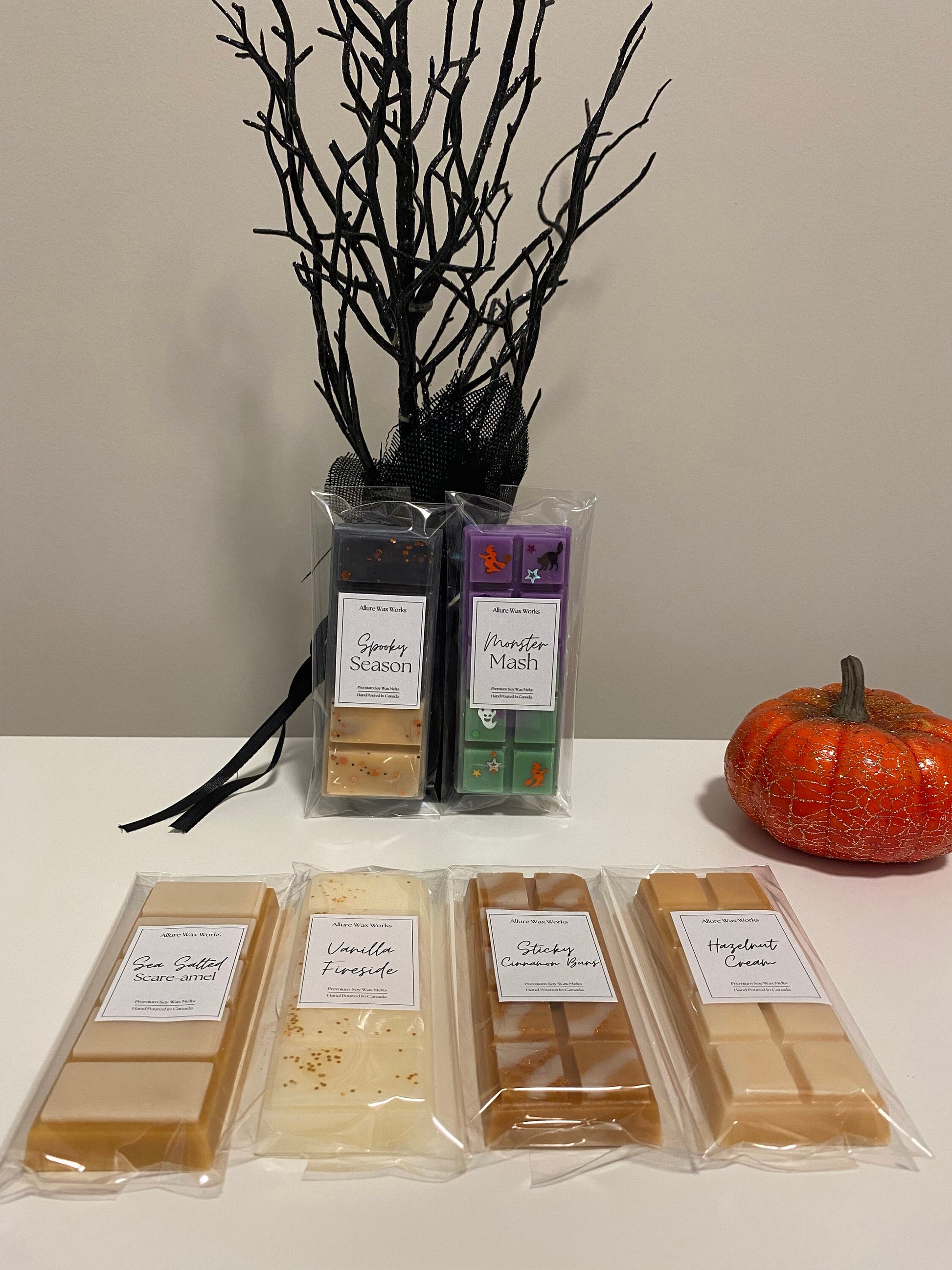 Spooky Season All Natural Soy Snapbar Wax Melts | Pumpkin Spice Halloween Premium Snap Bar Wax Melts