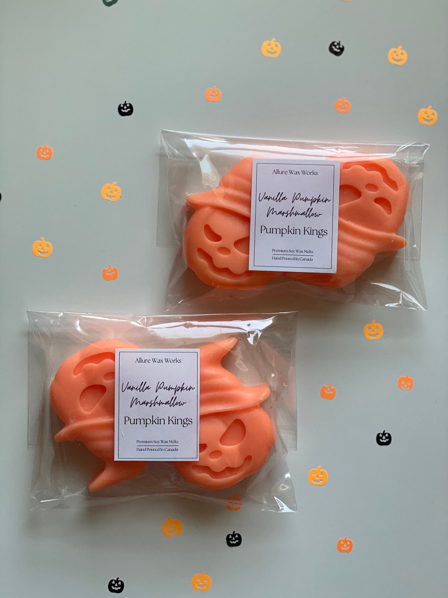 Large Vanilla Pumpkin Marshmallow Pumpkin King All Natural Soy Wax Melts | Halloween Jack O'lantern Shaped Premium Wax Melts