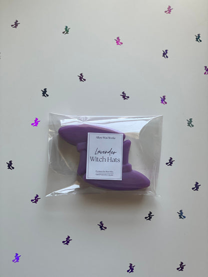 Large Lavender Witch Hat All Natural Soy Wax Melts | Halloween Witch Hat Shaped Premium Wax Melts