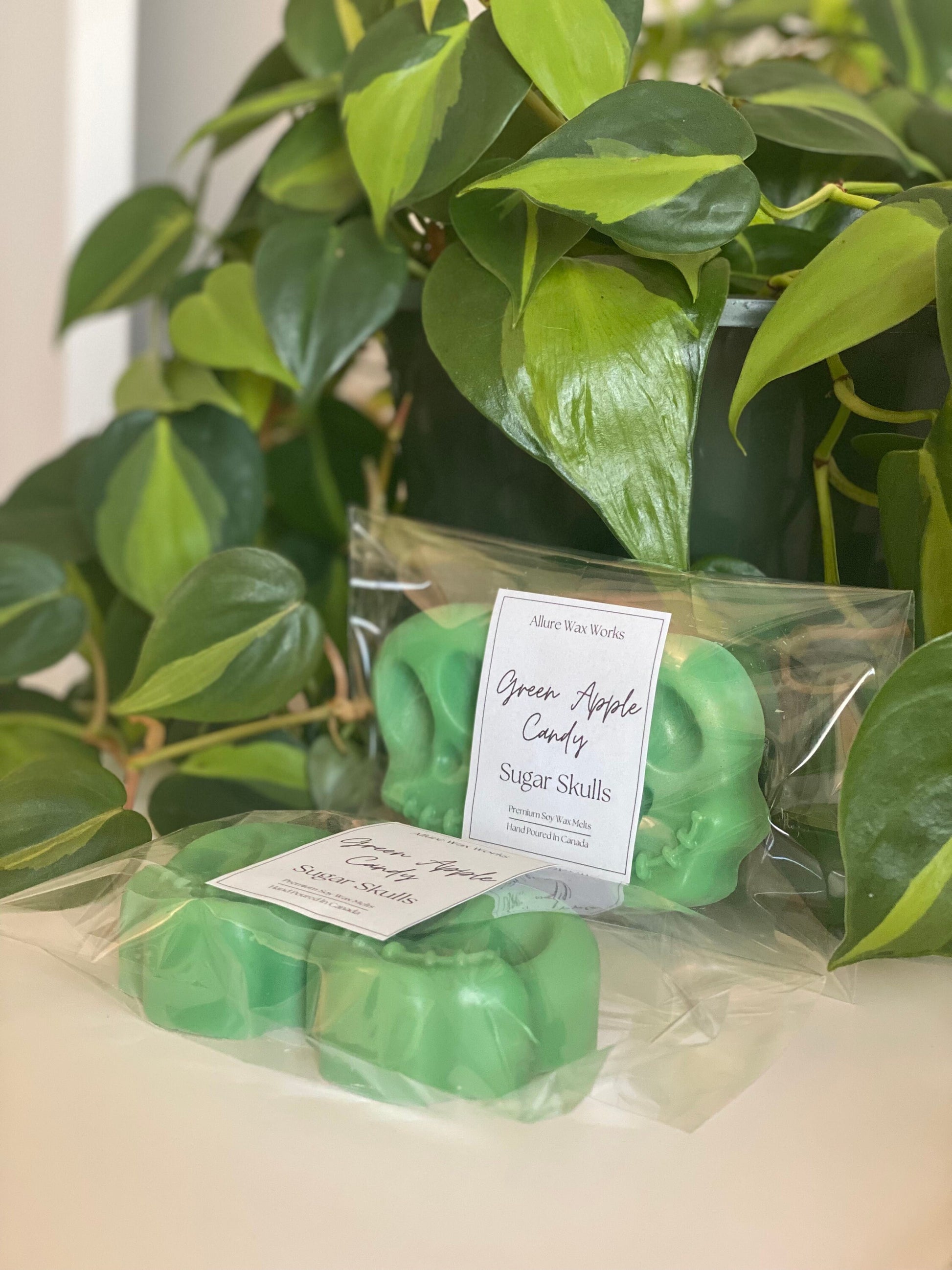 Large Green Apple Candy Sugar Skull All Natural Soy Wax Melts | Halloween Sugar Skull Shaped Premium Wax Melts