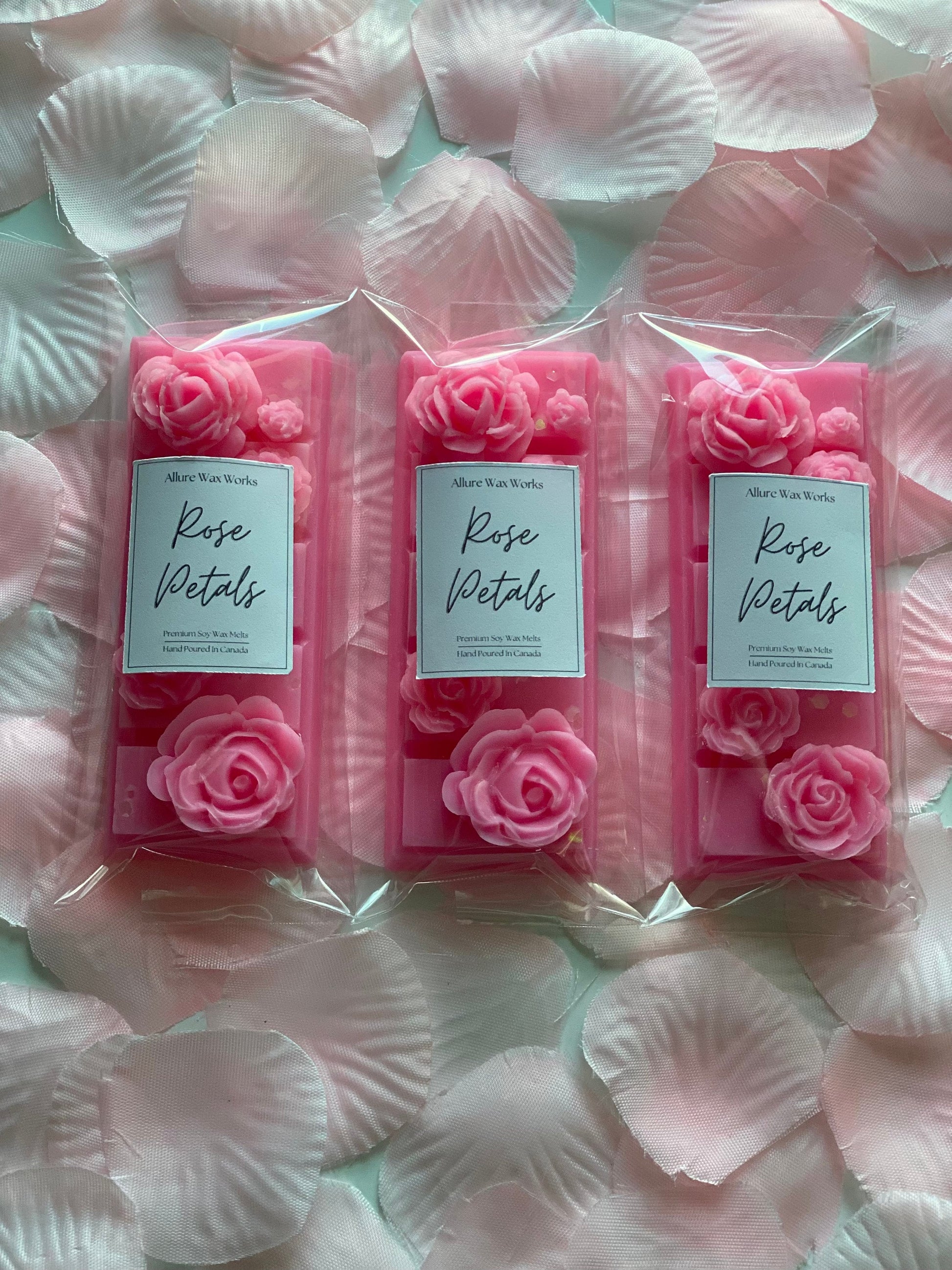 Rose Petals All Natural Soy Snapbar Wax Melts | Rose Scented Premium Valentine's Day Snap Bar Wax Melts Vanilla