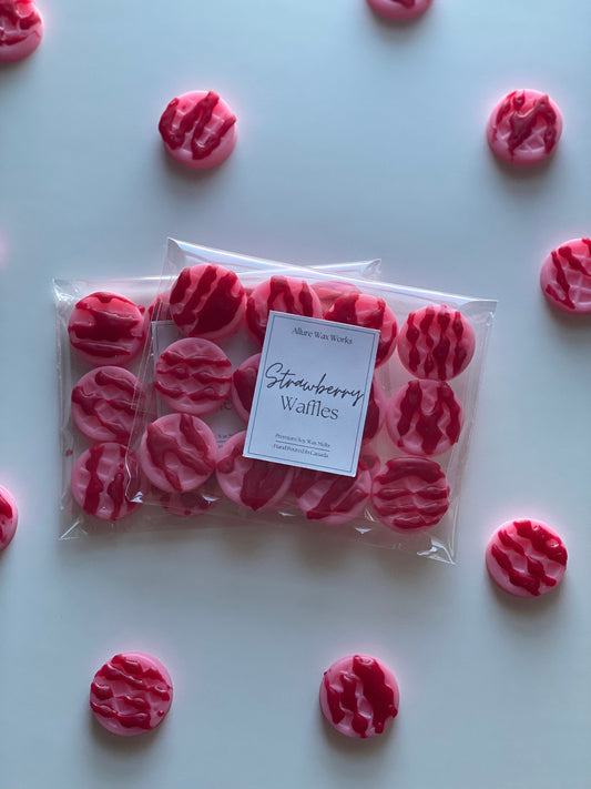 Strawberry Waffles All Natural Soy Wax Melts | Strawberry Scented Premium Valentine's Day Food Shaped Wax Melts