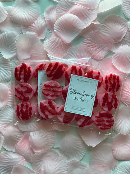 Strawberry Waffles All Natural Soy Wax Melts | Strawberry Scented Premium Valentine's Day Food Shaped Wax Melts