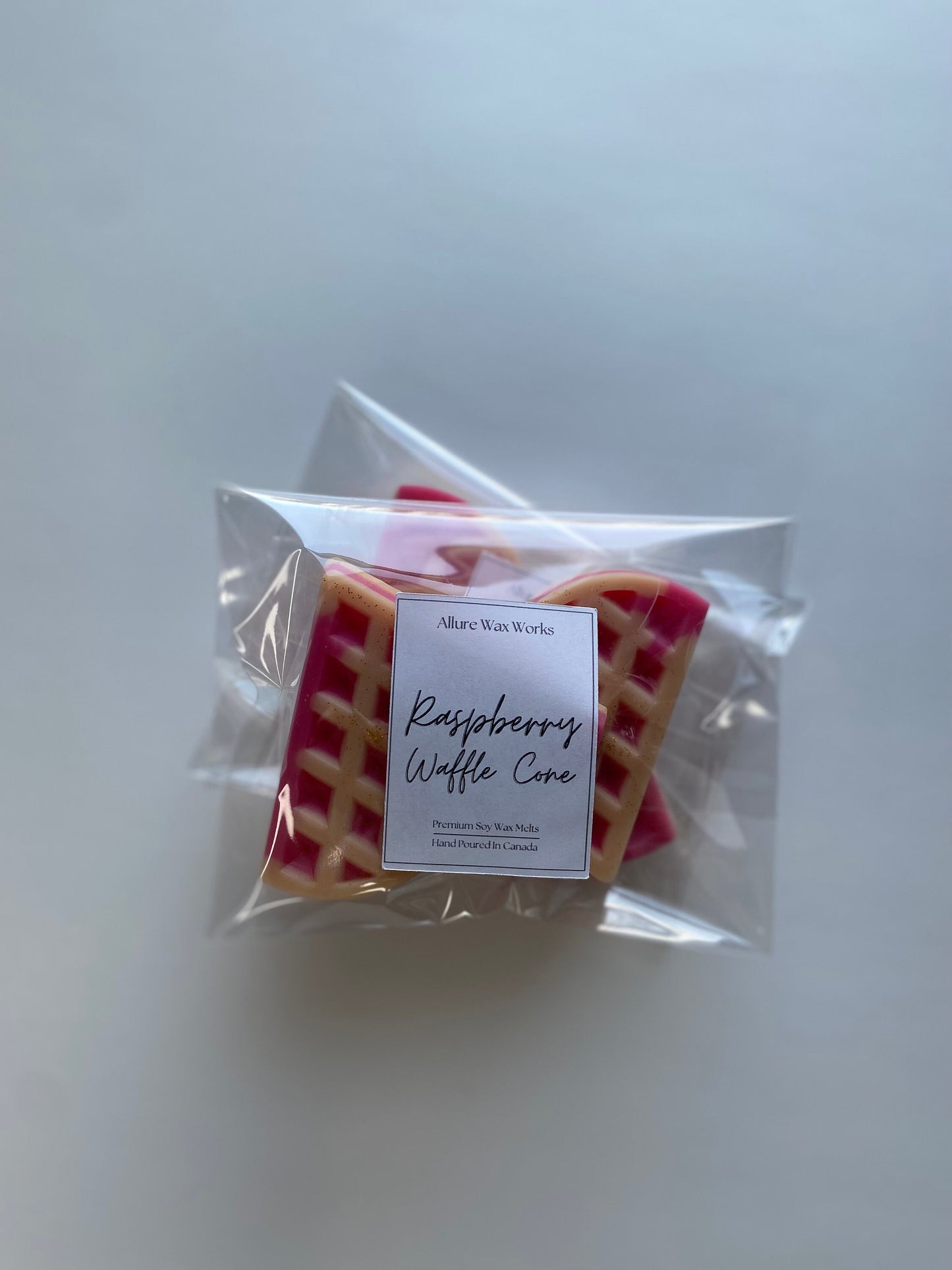 Raspberry Waffle Cone All Natural Wax Melts | Premium Food Shaped Breakfast Soy Wax Melt Tarts